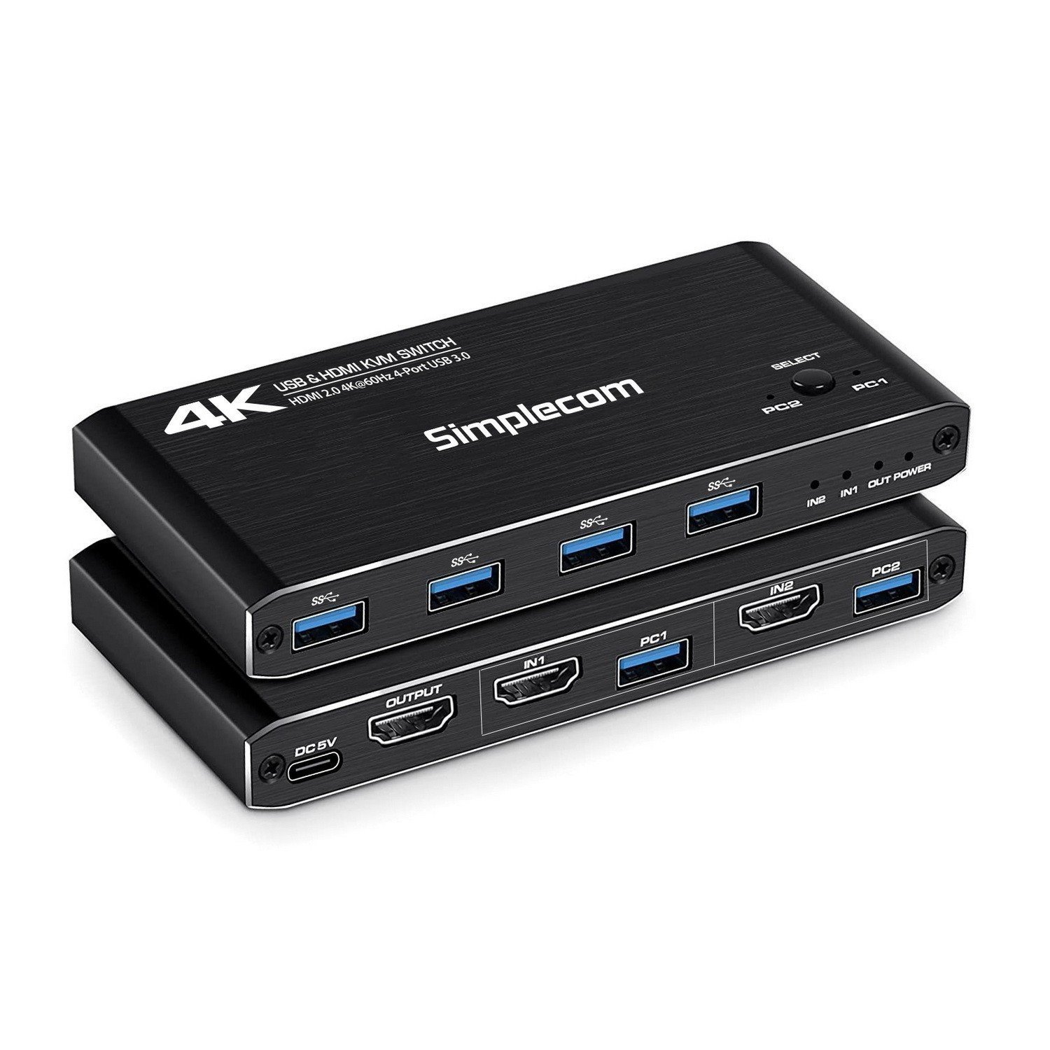 Simplecom KM420 2-Port Hdmi KVM Switch With 4 X Usb 3.0 Ports