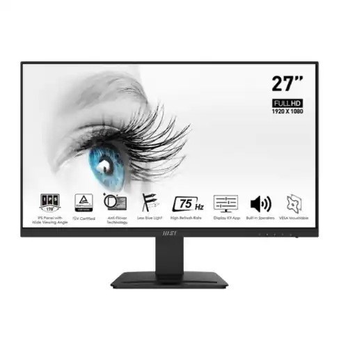 Msi 9S6-3PB4CH-064 Pro Mp273a 27 Ips FHD Monitor, 100HZ, 1MS, DP, Hdmi, Vga, Speakers, Black, 3Yr