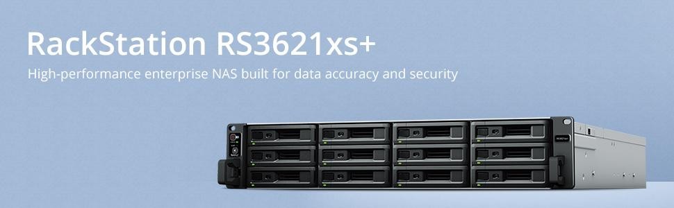 Synology RackStation RS3621xs+ 12 Bay Intel Xeon D-1541 8G DDR4 4xGbE 2x10GbE 2 X Gen3 X8 Slots 2xUSB3.2 2U 5YR WTY