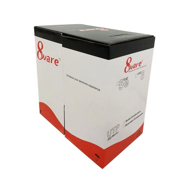 8Ware 350M Cat6a Utp Lan Network Cable On A Reel Box Black 24Awg Pve Hdpe 7.4MM Uv Stabilised Jacket >305M