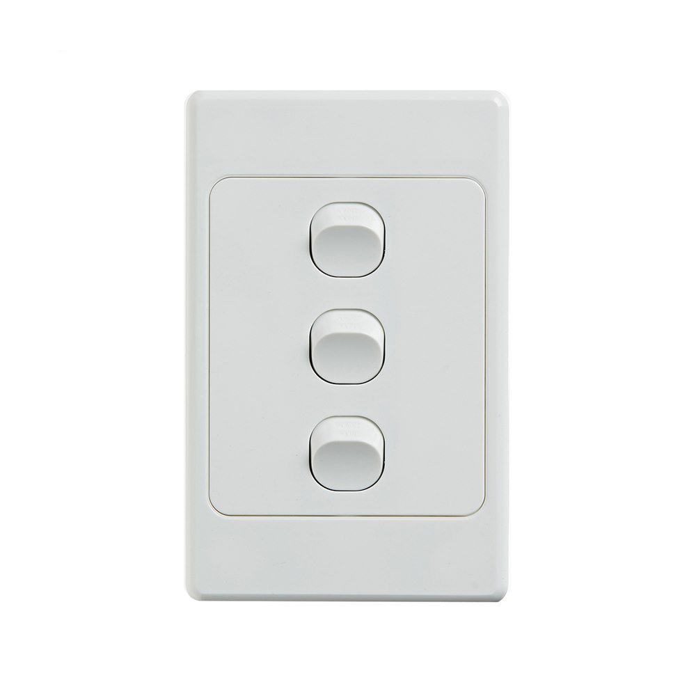 4Cabling 4C | Ultima 3 Gang Switch 250V 16Ax - Vertical