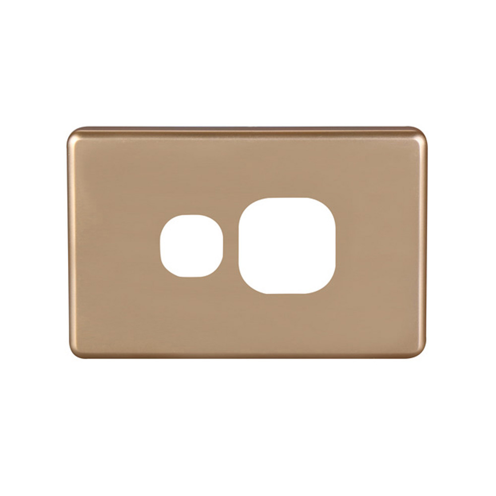 4Cabling 4C | Classic Single Power Point Cover Plate - Horizontal - Gold