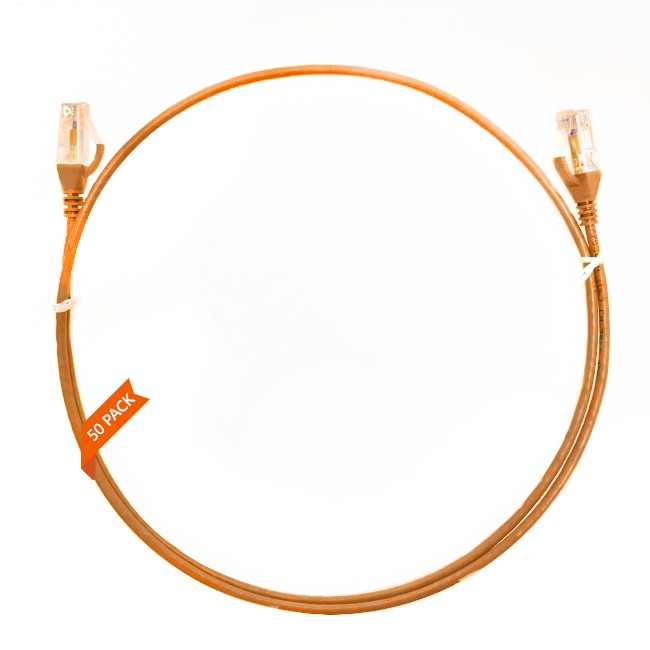 4Cabling 0.25m CAT6 Ultra Thin LSZH Ethernet Network Cable | 50 Pack Orange