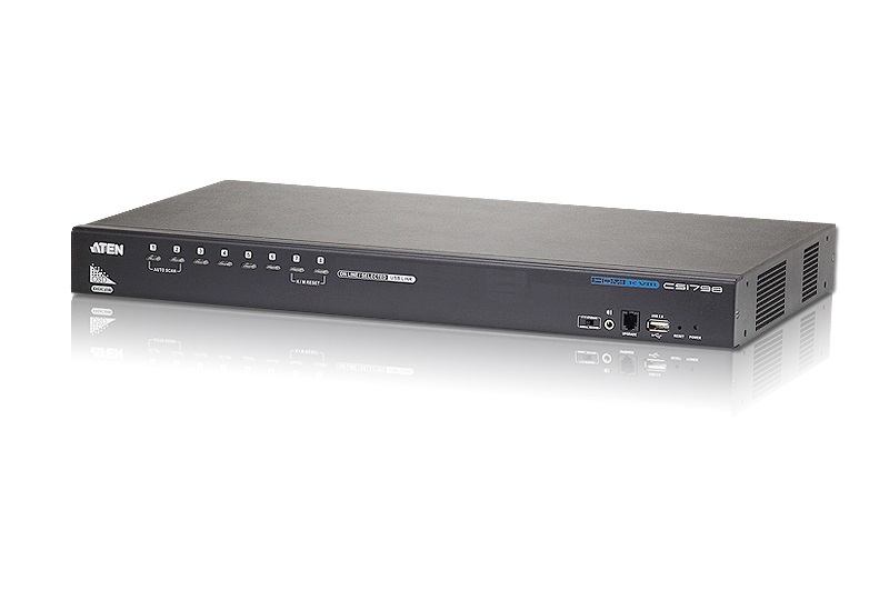 Aten Desktop KVM Switch 8 Port Single Display Hdmi W/ Audio, 2X Custom KVM Cables Included, Cascadable Up To 512 Computers Via 3 Levels, Multi Display