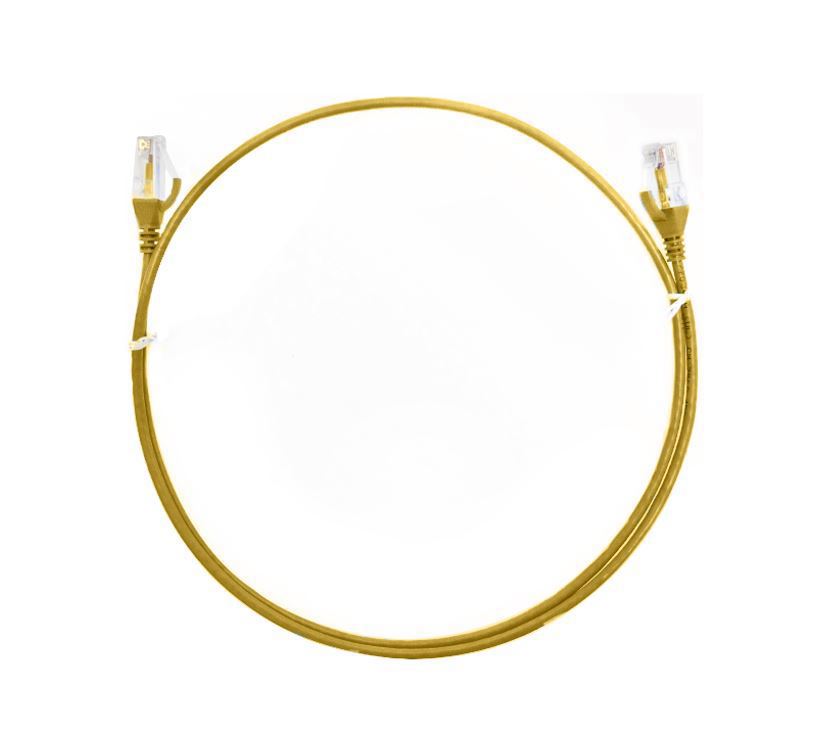 8Ware Cat6 Ultra Thin Slim Cable 0.5M / 50CM - Yellow Color Premium RJ45 Ethernet Network Lan Utp Patch Cord 26Awg For Data