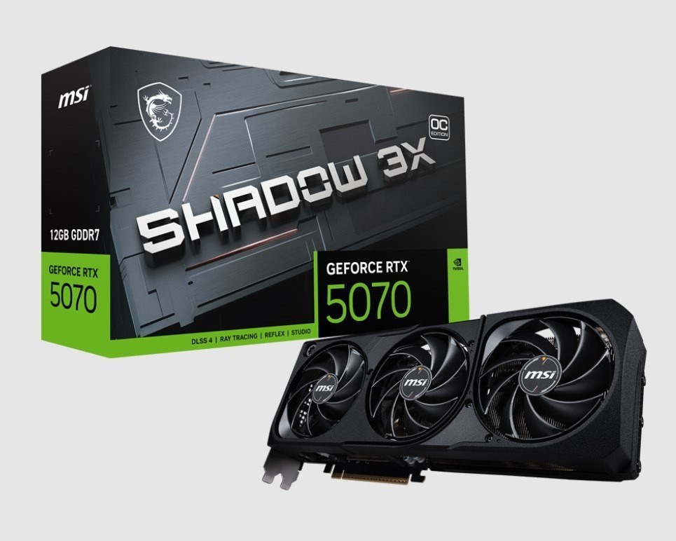 Msi nVidia GeForce RTX™ 5070 12G Shadow 3X Oc, Boost: 2542 MHz, Cuda 6144 Units, 12GB GDDR7, Hdmi™ X 1