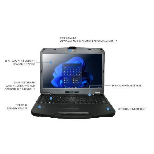 Durabook S15, 15' FHD, Intel® Core™ I5-1235U, Windows 11, 16GB Ram, 512GB PCIe SSD,Wi-Fi 6E, Bluetooth V5.3, 2MP Front Camera, 3 Year Warranty