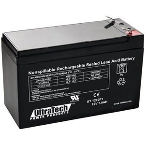 12V 7AH Sealed Lead Acid Battery, F1 Terminal (Replaces IM-1270)