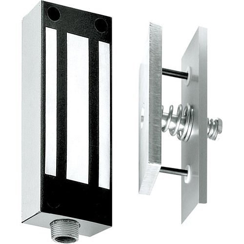 Magnalock 12/24VDC, Face Drilled, Gate Conduit, Shock Absorbing Strike Mount, 1200 lb Holding force