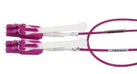 Fiber Optic Patch Cable, OS2, LC Duplex to LC Duplex, OFNR, 16.4' (5m), Erika Violet