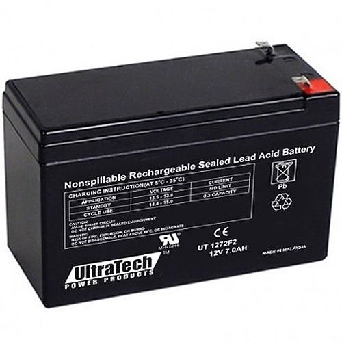 UltraTech IM-1272F2 12V 7AH Sealed Lead Acid Battery, F2 Terminal