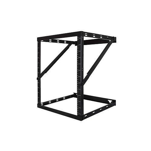 Strong SR-WM-SK-19 Wall-Mount Expandable Open-Frame Rack, 8-22U, Steel, Black