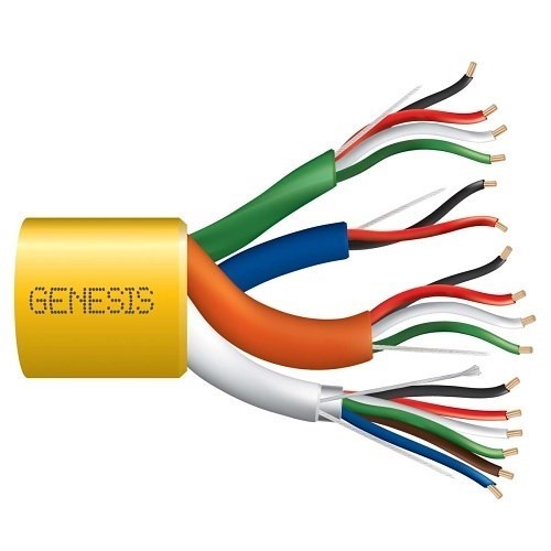 22/6 Stranded Shielded + 22/4 Stranded + 22/2 Stranded + 18/4 Stranded Composite Access Control Cable, Plenum, CMP, FT6, 1000',Yellow