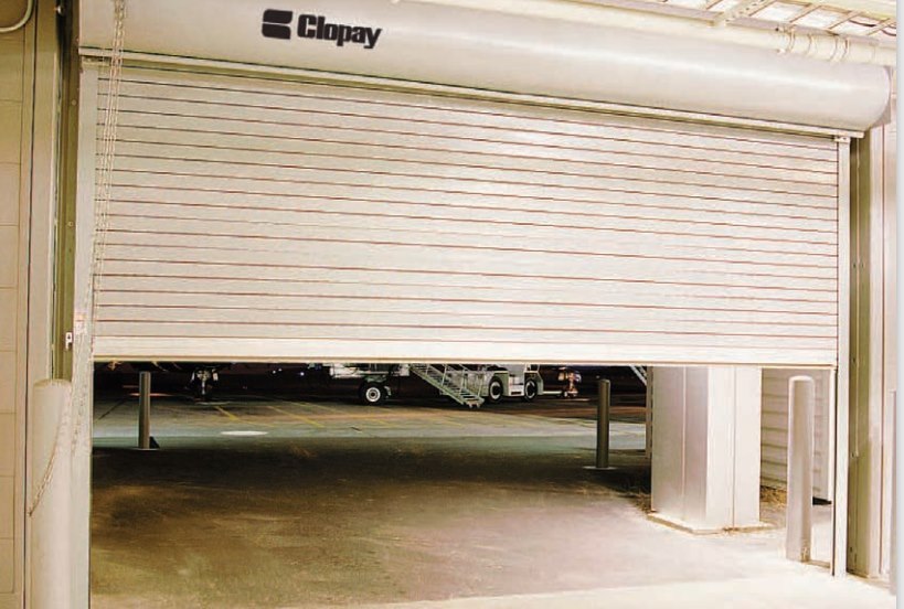 Gray Galvanized Steel Manual Overhead Doors. Hand Chain, Face of Wall, Interior Coil Service Door, 2-5/8, 22- Gauge