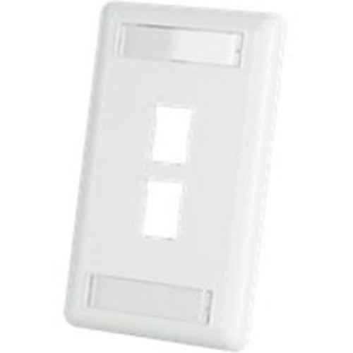 HDJ 2-Port 1-Gang Faceplate with Label Field, Cloud White