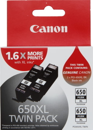 Canon PGI 650 XL Original Extra Large Yield Inkjet Toner Cartridge - Twin-pack - Pigment Black - 2 Pack