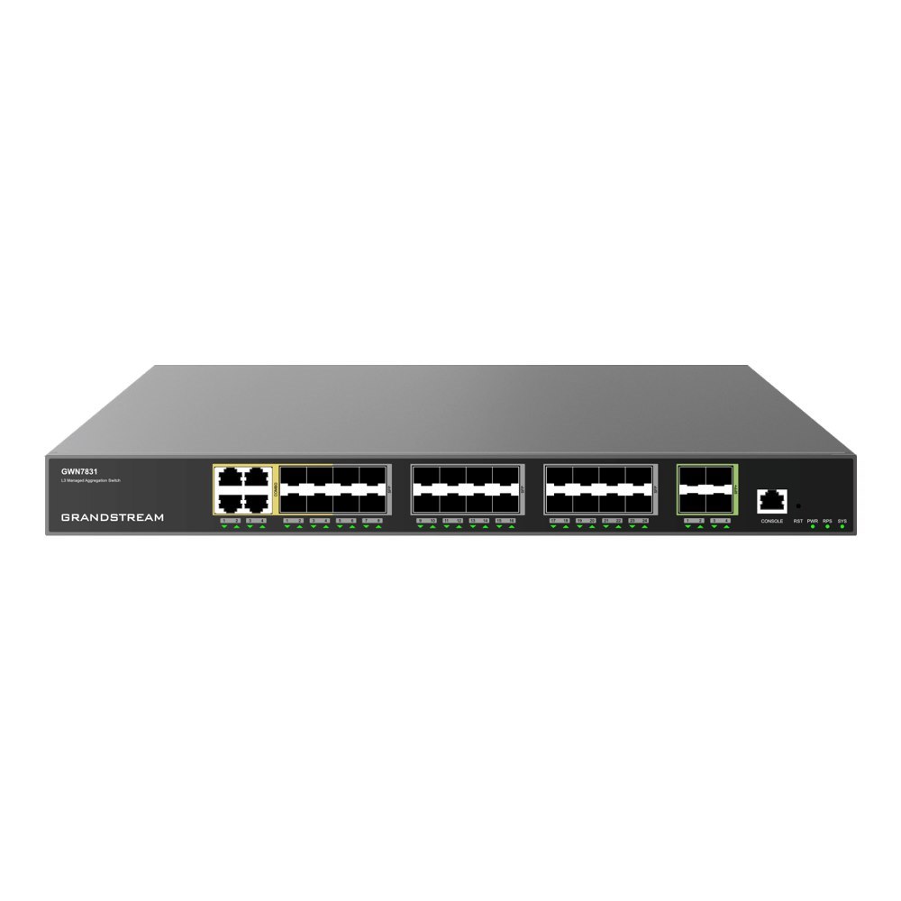 Grandstream Enterprise Layer 3 Managed Aggregation Switch 20 X SFP 4 X SFP/GigE Combo 4 X SFP