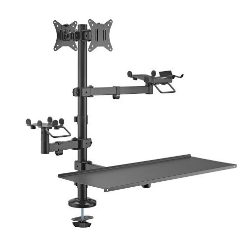 Brateck Pos Mounting Solution For Dual Screens (With Keyboard Tray) (LS)