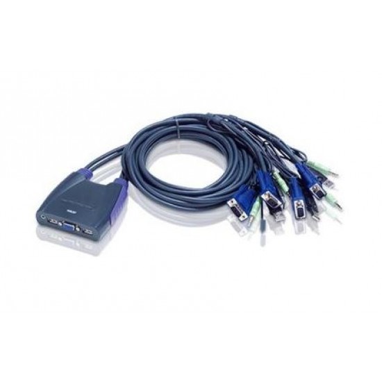 Aten (Cs64uz-At) 4 Port Usb KVM Switch. Support Audio, 1.8M Cable