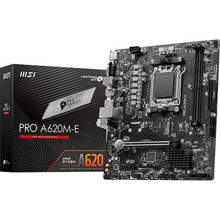Msi Pro A620m-E Am4 Matx MB 2xDDR5 1xPCIE 16 1 Pci-E 1 1xM.2 4xSATA 4xUSB 3.2 2xUSB 2.0