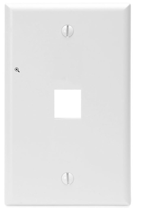 Wallplate, Single Gang, 1-Port White