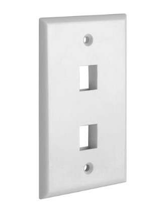 Wallplate, Single Gang, 2-Port White