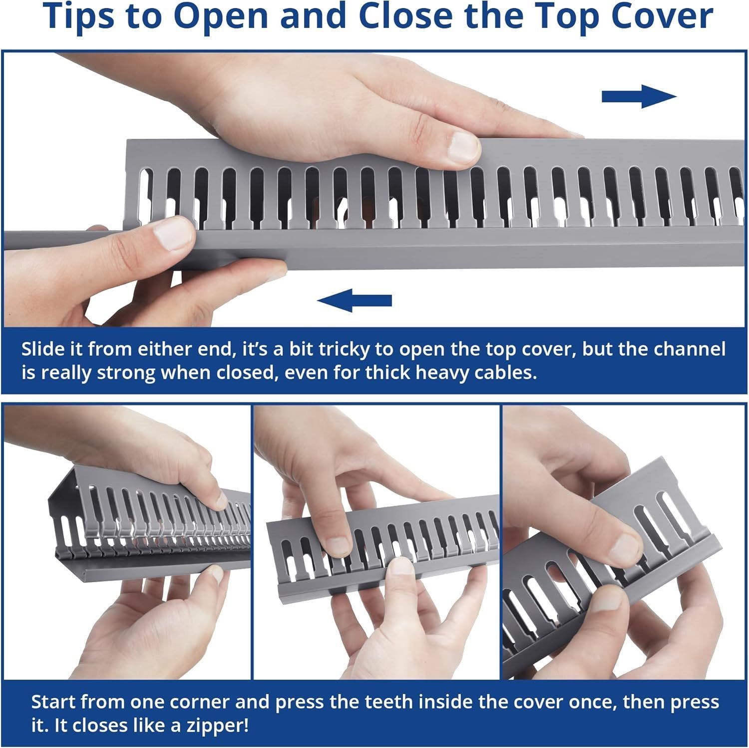 2x2in Professional Server Rack Cable Management Raceway