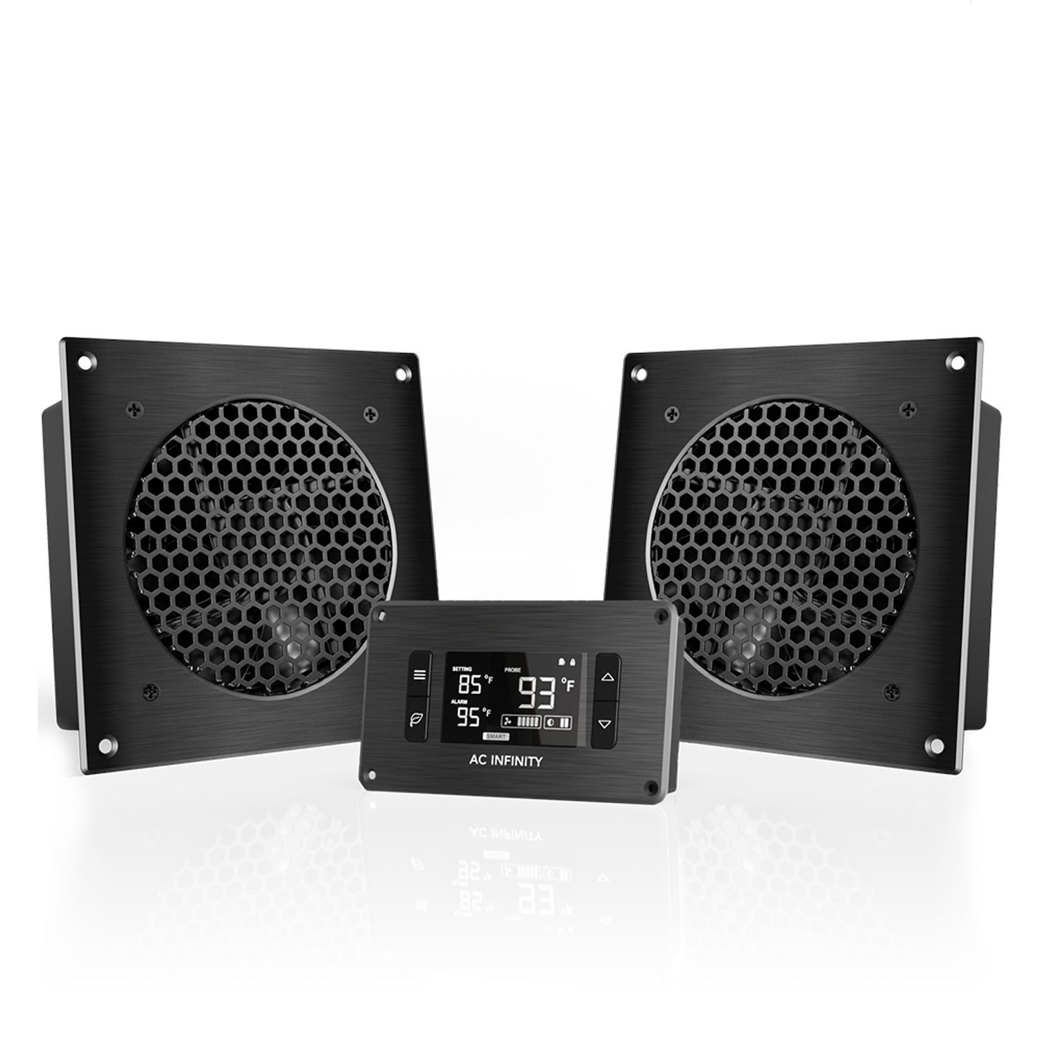 Quiet Cabinet Cooling Fan Dual 6" with Temperature Controller