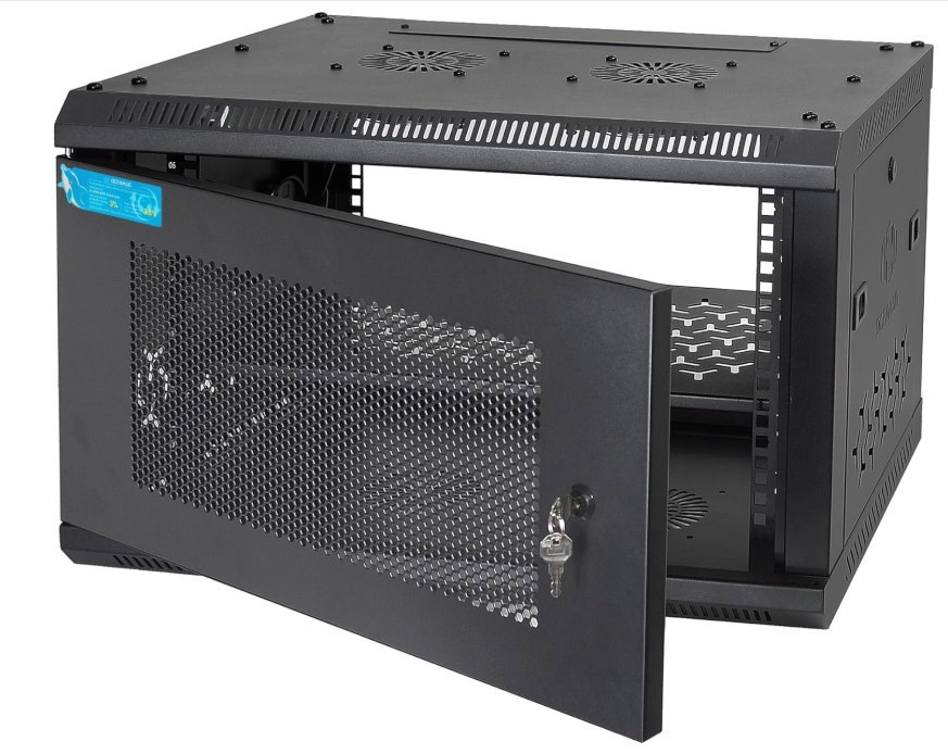 6U Wall Mount Server Cabinet with A Lockable Front Vented Door
