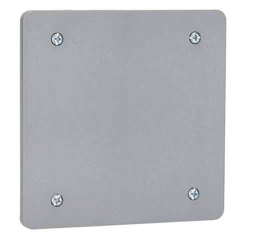 2-Gang Blank Non-Metallic Weatherproof Outlet Cover, Gray