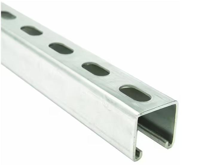 12 Gauge Steel Half-slot A Strut Channel, Slotted Back, Electro-Galvanized Metal U-Bracket