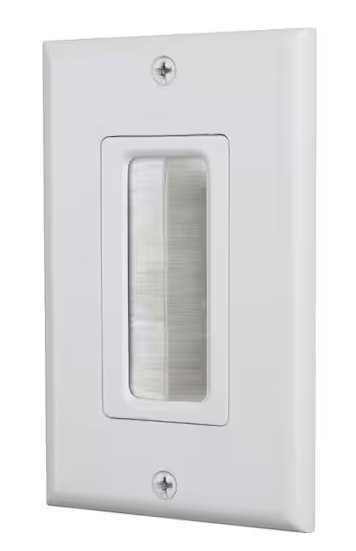 Brush Plastic Wall Plate, White