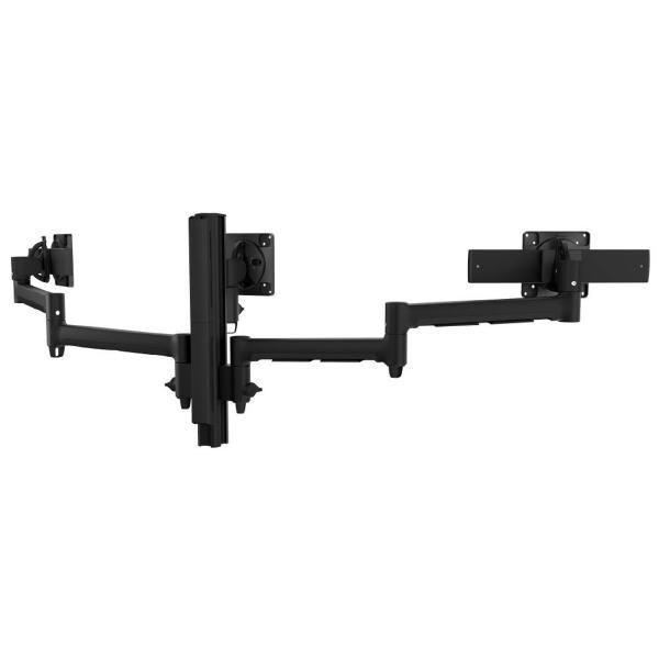 Atdec Awms-3-137S4 Black Grommet Clamp - Triple Monitor Arms On 400MM Post With Sliders