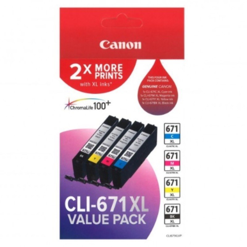 Canon CLI-671XL Original High Yield Inkjet Ink Cartridge - Value Pack - Cyan, Magenta, Yellow Pack