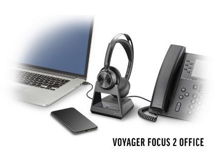 HP/Poly 9T9J6AA, Voyager Focus 2 MS BT Stereo ANC BT700 USB-C Dongle W/Charge Stand INC USB-A  Adaptor, 2 Year Warranty