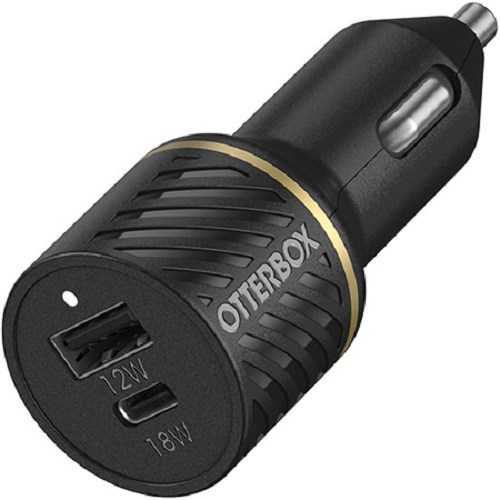 OtterBox Usb-C And Usb-A Fast Charge Dual Port Car Charge - Black Shimmer - Up To 3.6X Faster Charging* So You Won’T Miss The Moments That Matter Most