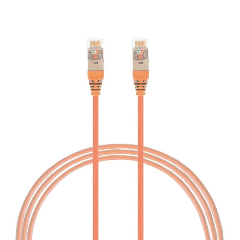 4Cabling 0.75M Cat 6A RJ45 S/FTP Thin LSZH 30 Awg Network Cable. Orange
