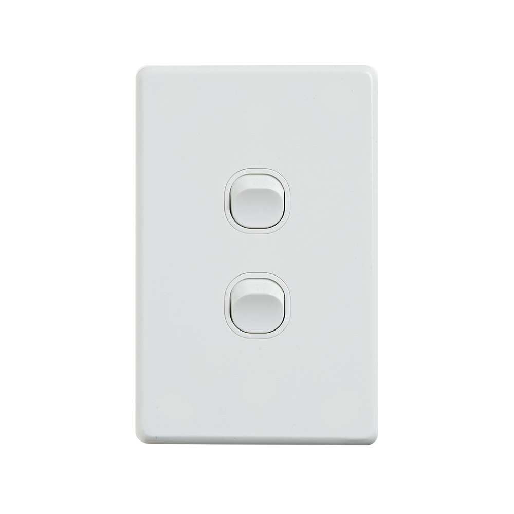 4Cabling 4C | Classic 2 Gang Switch 250V 16Ax - Vertical