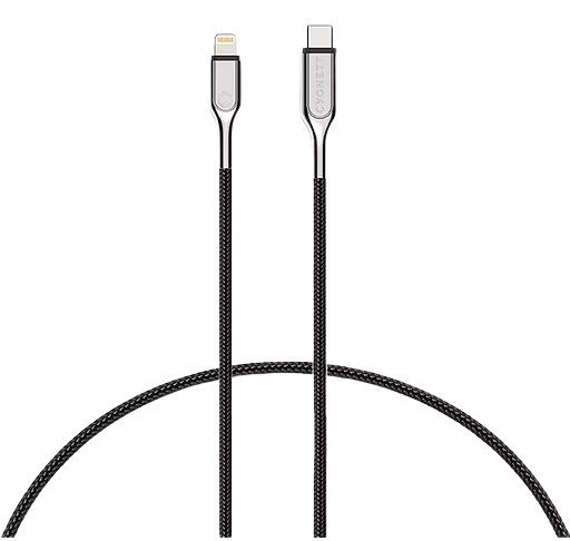 Cygnett Lightning To Usb-C Cable (1M) - Black (CY2799PCCCL), MFi Certified, Fast Charging, Durability And Scratch Resistance, Metallic Alloy Finish