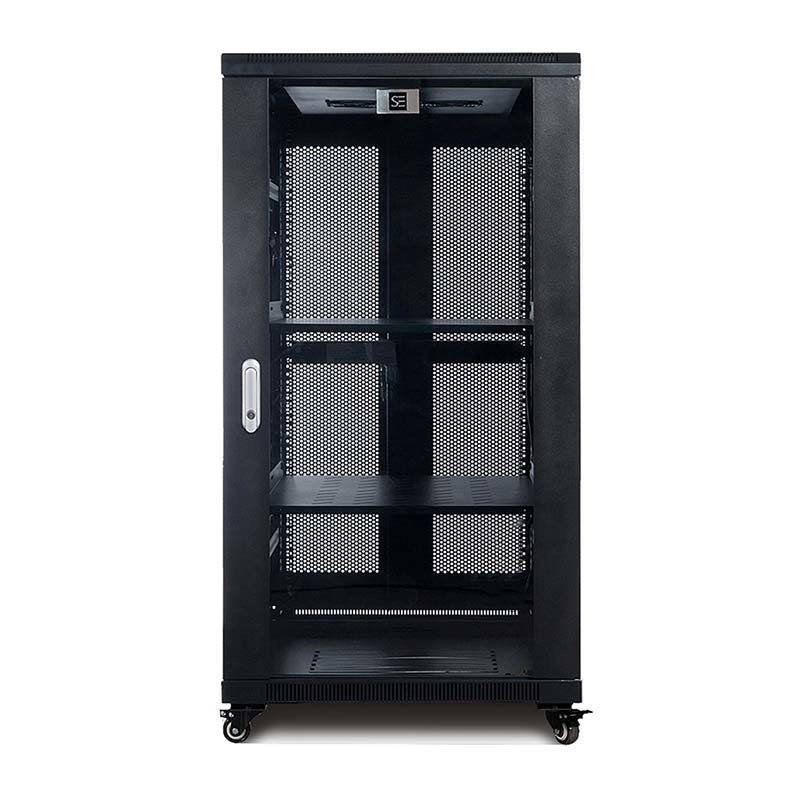 Serveredge 22Ru Fully Assembled Free Standing Server Cabinet - 600W X 600D X 1174HIncludes:Lockable Front Glass DoorLockable Dual Rear Mesh Doors2 X Lockable Side Panels1 X 8 Way Pdu1 X 2 Way Roof Mou