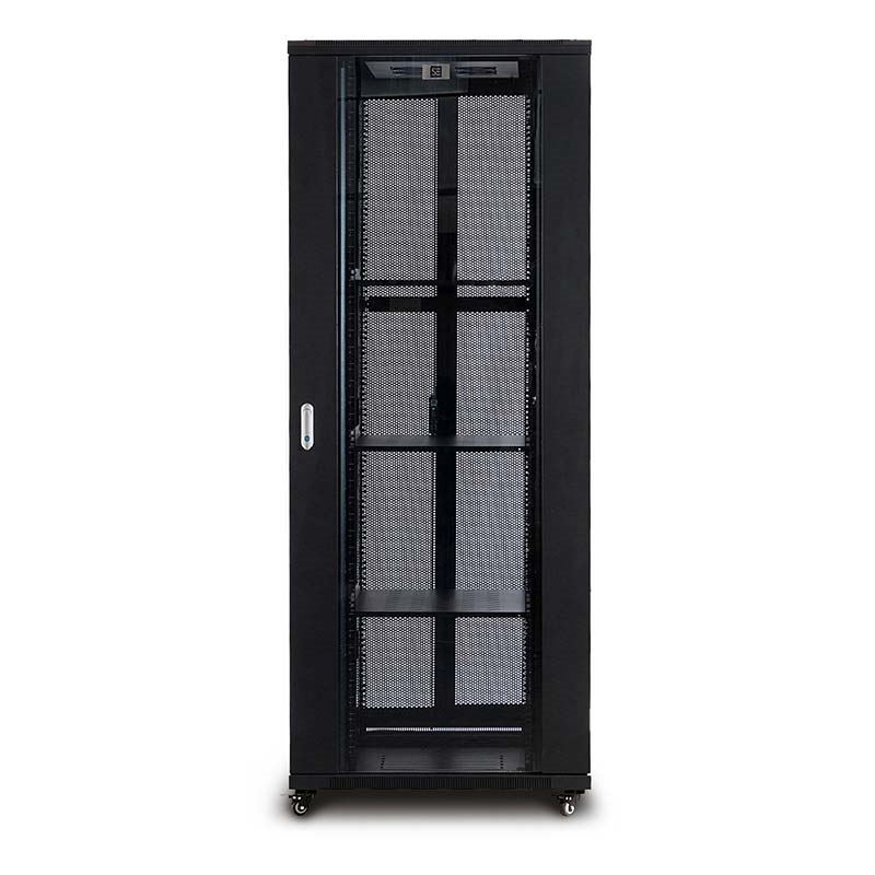 Serveredge 42Ru Fully Assembled Free Standing Server Cabinet - 800W X 1200D X 2062HIncludes:Front Glass DoorDual Rear Mesh Doors1 X 8 Way Pdu1 X 4 Way Fan Unit3 X Fixed Shelves: 750MM DepthL- Shaped R