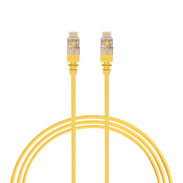4Cabling 0.5M Cat 6A RJ45 S/FTP Thin LSZH 30 Awg Network Cable. Yellow