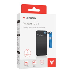 Verbatim 32195 2TB Pocket SSD, Usb 3.2 Gen 2, Black/Blue