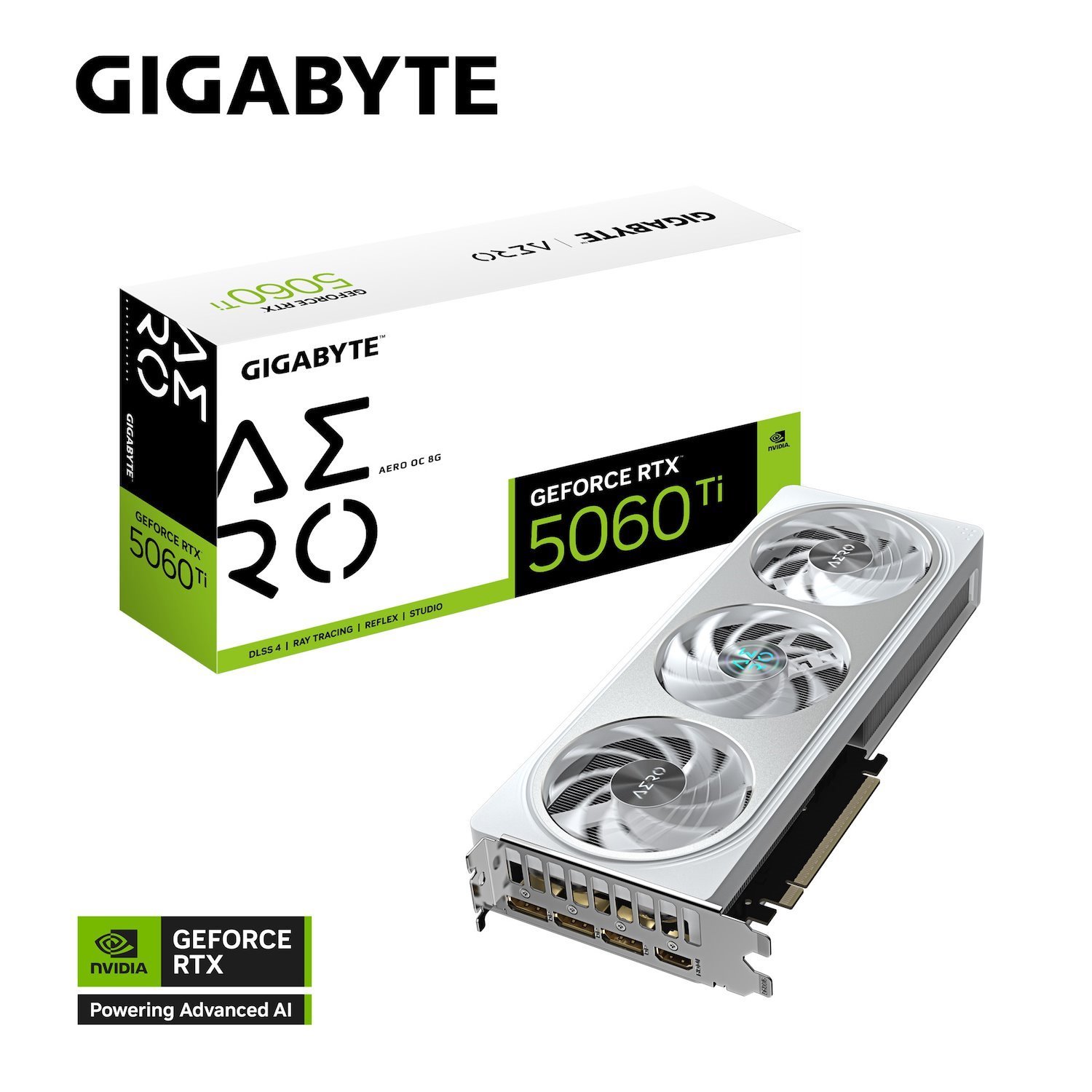 Gigabyte Gv-N506taero Oc-8Gd, 2647 MHz, GDDR7 8 GB, 128 Bit, Pci-E 5.0, Atx, 650W, 8 Pin*1, Hdmi 2.1B *1