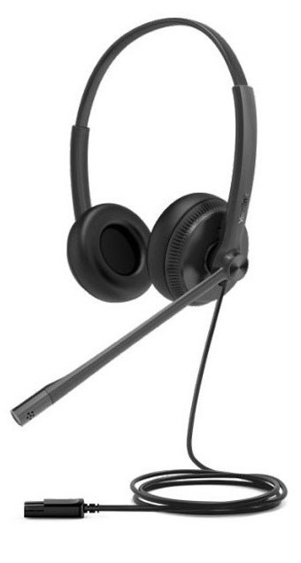 Yealink YHD342 Wideband QD Dual Headset With Soft Leather Ear Cushion, All Day Wearing Comfort, High-Quality Audio