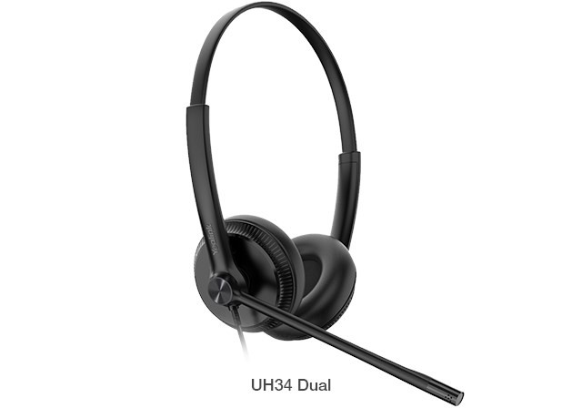 Yealink Uh34 Dual Teams Usb Headset, Lightweight, All Day Wearing Comfort, Ear Wideband Noise Cancelling Microphone, Leather Ear Cushions, Usb-A