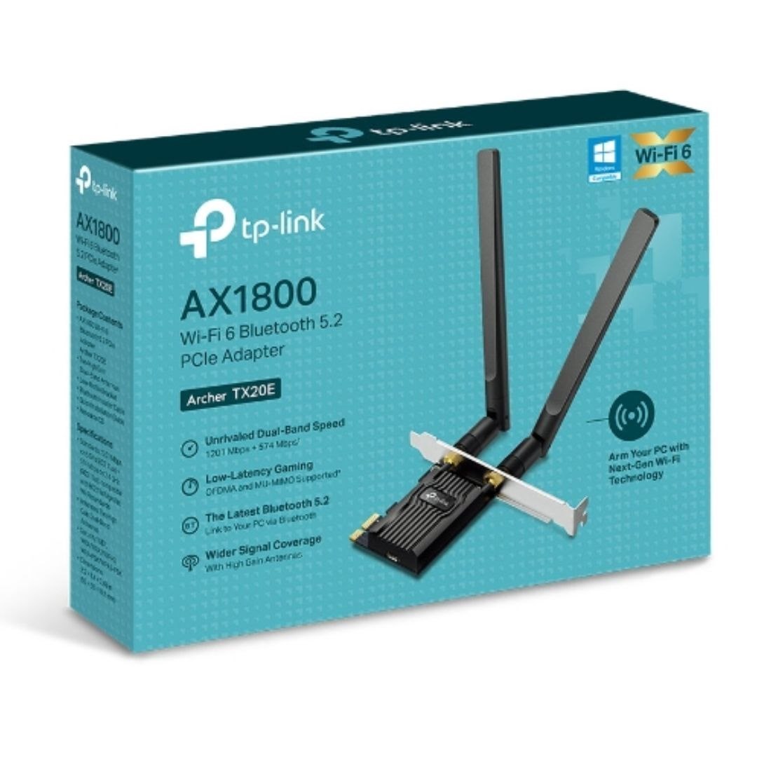 TP-Link Archer TX20E IEEE 802.11ax Bluetooth 5.2 Dual Band Wi-Fi/Bluetooth Combo Adapter for Desktop Computer, Server