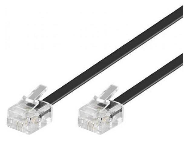Astrotek Telephone 2M Extension Cable 6P4C Plug/Plug ,With 2xRJ11 6P4c Plugs, Black PVC Jacket.-RoHS ~W2492acb