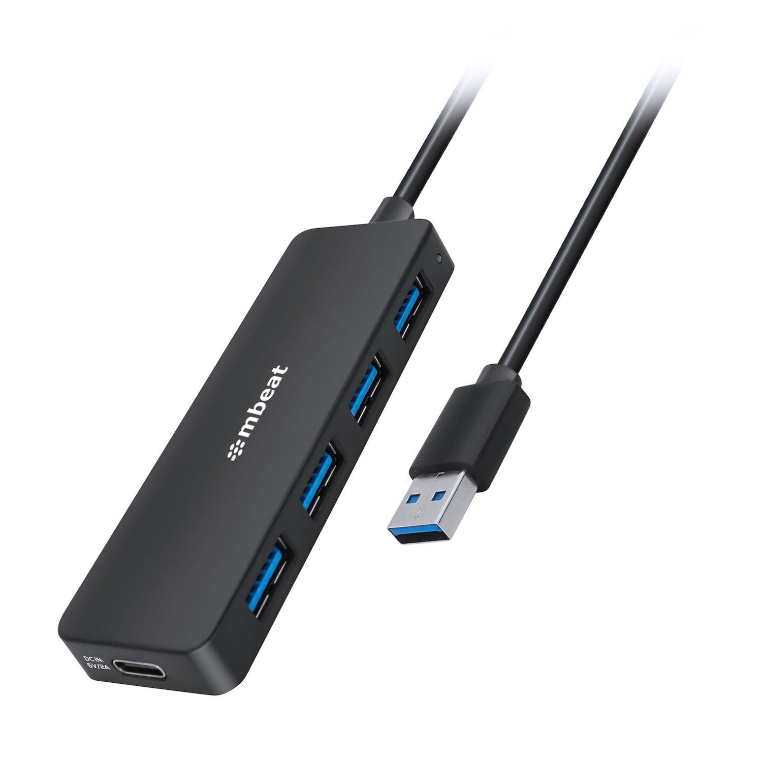 Mbeat® 4-Port Usb 3.0 Hub With Usb-C DC Port Compact And Portable Design Expandable Connectivity Data Transfer Speed: 5Gbps Weight: 32G