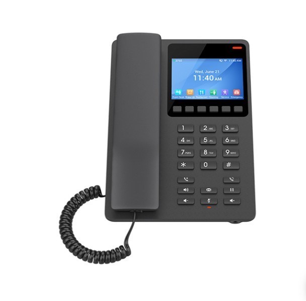Grandstream GHP631W Desktop Hotel Phone, 3.5' Color LCD, PoE, Dual-Band WiFi 6, Black